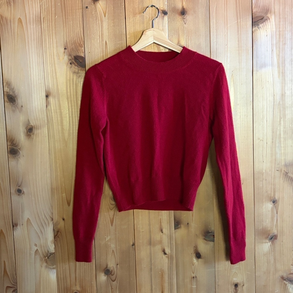 Reformation Dana Cashmere Crew Neck Sweater Crimson - Picture 3 of 6